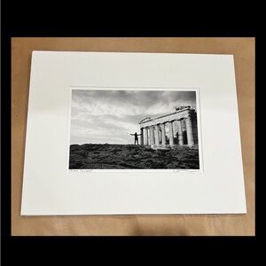 Black And White Print Photograph Woman at Parthenon “Time Traveler” Steve Miller